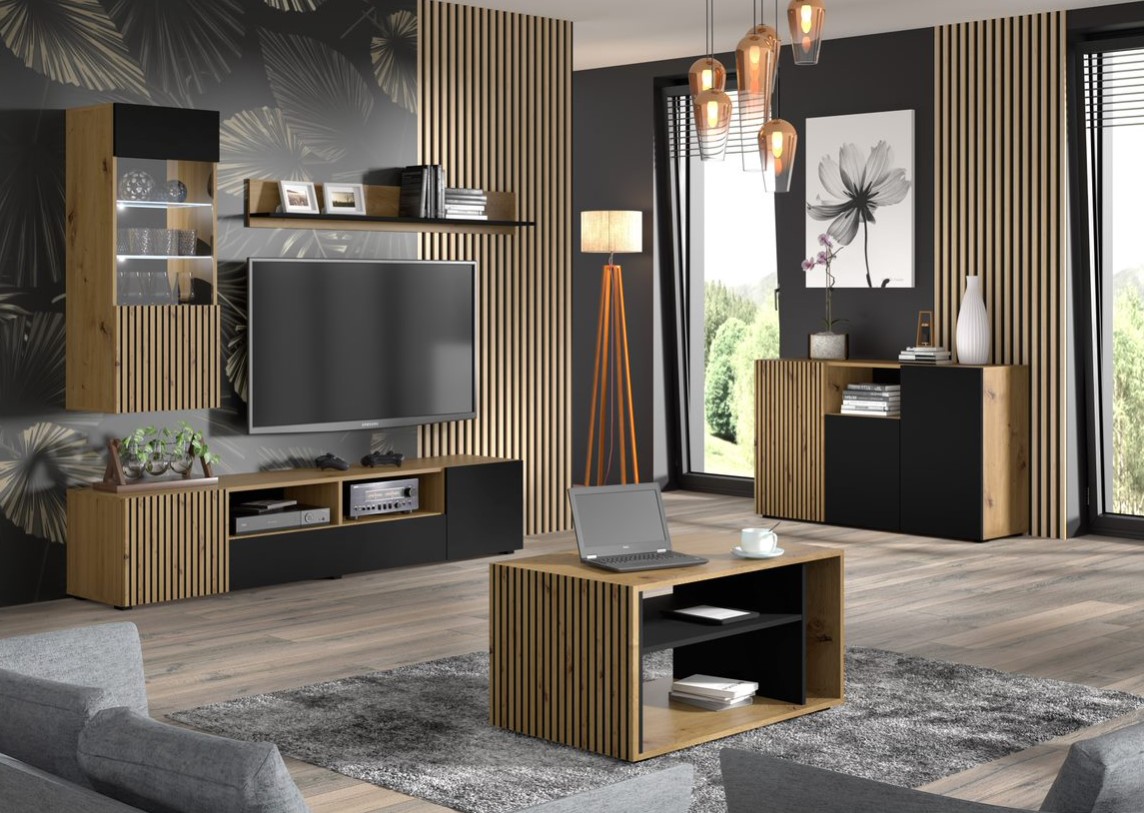 moderna_obyvacia_stena_auris_v_stylovom_prevedeni_dub_artisan_cierny_mat