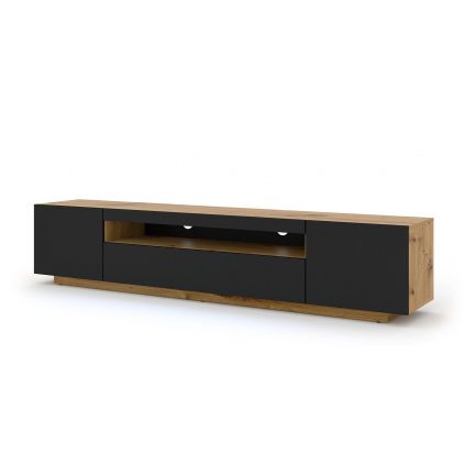 tv stolik aura 200 bez led osvetlenia dub artisan cierny mat