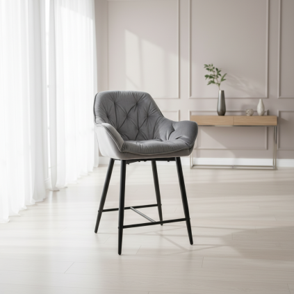 barova-stolicka-cherry-velvet-h-2-velvet-siva