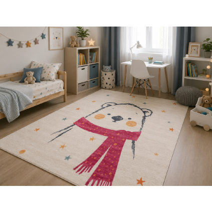Koberec LILA H185A white fuchsia 160 x 230 cm