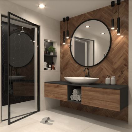 moderne nastenne zrkadlo grace 100 v ciernej farbe b100