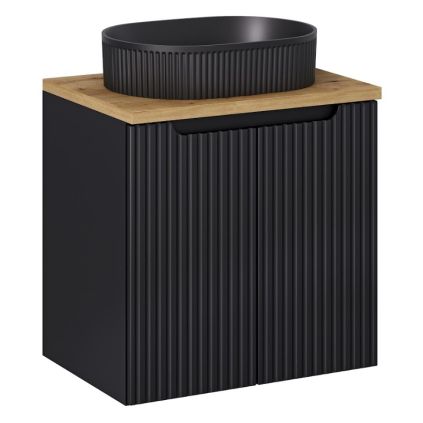 kupelnova skrinka s umyvadlom a doskou doskou nova black DU60 2