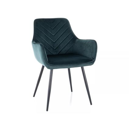 úžasná jedálenská stolička FIG VELVET, v zelenom dizajne