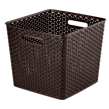 praktický hnedý box v tvare štvorca