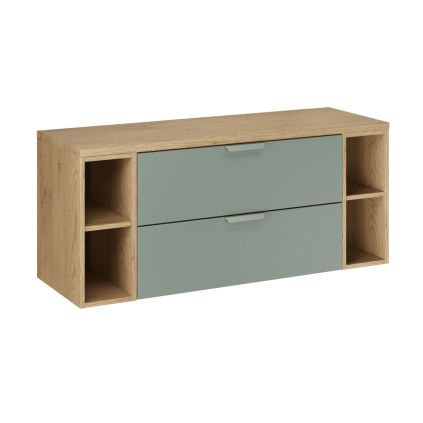 kupelnovy komplet aster green dub cremona 120cm s doskou a regalmi 120cm lr
