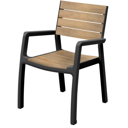 DERALE stolicka podrucky teak grafit