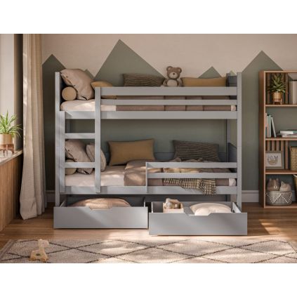 LENO siva poschodova postel 180x80cm kvalitna
