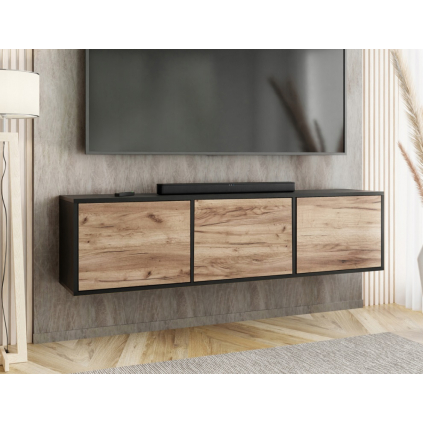 EDI 3 cierny dub craft otvoreny tv stolikzavseny