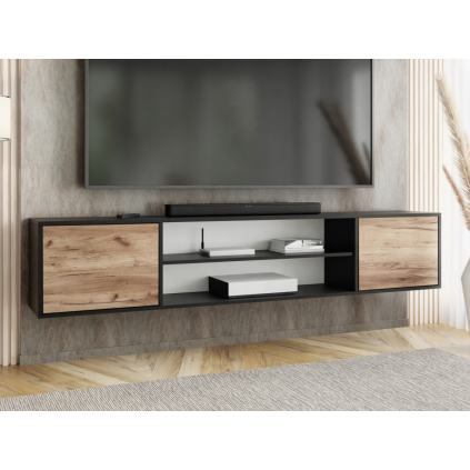 EDI4 tv stolik ciery dub craft zlaty zavesny