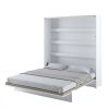 Biela lesklá sklápacia posteľ  BED CONCEPT BC-13 | 180 x 200 cm sklopená