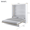 Biela lesklá sklápacia posteľ Lenart BED CONCEPT BC-13 | 180 x 200 cm rozmery