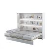 Posteľ s policami BED CONCEPT BC-14 | 160 x 200 cm sklopená s led osvetlením biely lesk