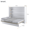 Biela lesklá sklápacia posteľ Lenart BED CONCEPT BC-14 | 160 x 200 cm rozmery