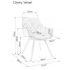 rozmery elegantnej stoličky cherry velvet