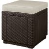 ratanová taburetka s úožným priestorom STOOL CUBE hnedá