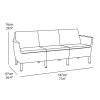 trojmiestna pohovka SALOMON 3 seater sofa vo farbe cappuccino s poduskami rozmery