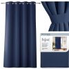 tieniaci zaves oxford eyelets navy 140x250cm