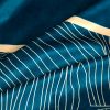 luxusná záves musa v modrej farbe v kombinácii so zlatou polyester