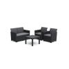 záhradný ratanový set clara2 seater sofa grafit
