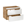 skrinka pod umyvadlo ARUBA 60 cm 80 cm dub votan biely lesk