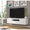 tv stolik aura 150 biely mat s led osvetlenim zaveseny