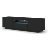 tv stolik aura 150 cierny mat s led