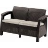 moderná pohovkka GREEK LOVE SEAT hnedá béžové podušky