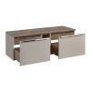 kupelnova skrinka s doskou santa fe taupe d140 1 otvorena zasuvka
