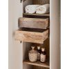 elegantna kupelnova skrinka vysoka santa fe taupe detail otvorene zasuvky