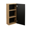 zavesna skrinka do kupelne LUXOR Black 83 30 1D otvorene dvierka