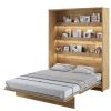 Posteľ dub artisan s policami BED CONCEPT BC-12 | 160 x 200 cm sklopená s led osvetlením