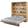 Posteľ dub artisan s policami BED CONCEPT BC-13 | 180 x 200 cm sklopená s led osvetlením