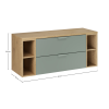 kupelnovy komplet aster green dub cremona 120cm s doskou a regalmi 120cm lr rozmery