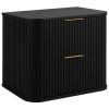 kupelnova skrinka elegance black 60 cm dve zasuvky s uchytkami
