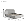 Manželská čalúnená posteľ NOREA s roštom, sivá 160 x 200 cm – rozmery