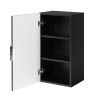 Závesná skrinka do kúpeľne FLOW Black 68 cm otvorene dvierka