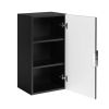 Závesná skrinka do kúpeľne FLOW Black 68 cm detail vnutorneho prevedenia